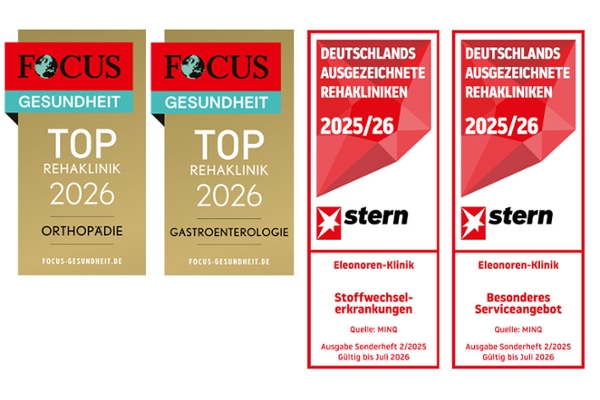 Die Eleonoren-Klinik in Lindenfels-Winterkasten wurde von Stern und Focus ausgezeichnet. Die Eleonoren-Klinik in Lindenfels-Winterkasten wurde von Stern und Focus ausgezeichnet.